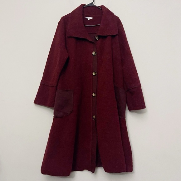 Charlotte & Louis wool blend coat burgundy fall whimsigoth preppy academia chic - Picture 1 of 10